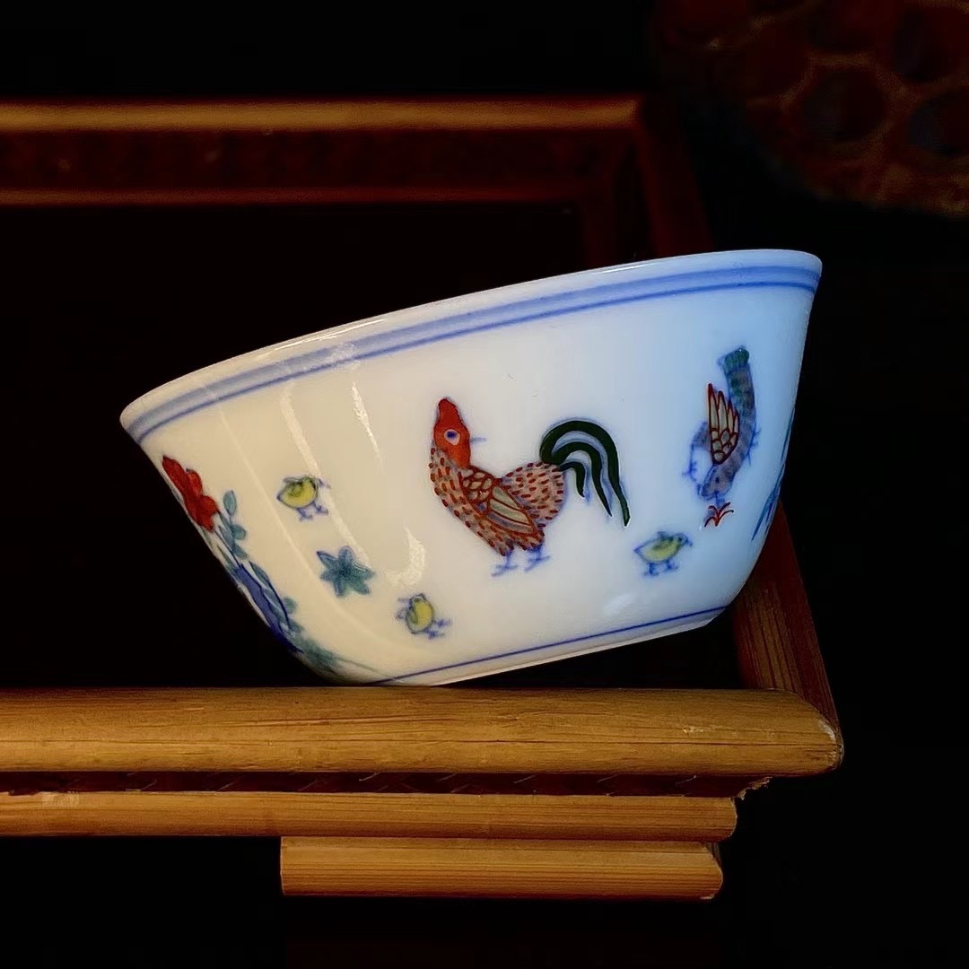 1高版本手工玉泥薄胎手绘斗彩鸡缸杯分类:珠宝文玩/高端陶瓷/高端瓷器