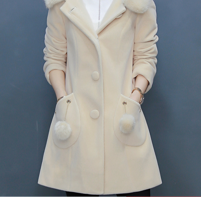 仿水貂绒金貂绒大衣